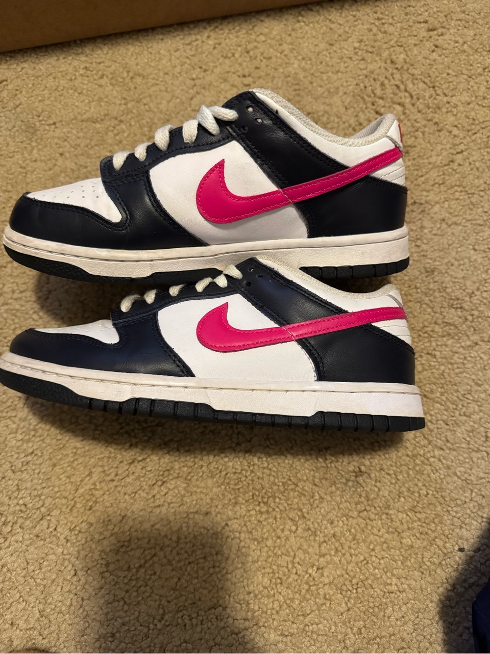 Nike Kids Low-Top Sneakers - White, Navy & Hot Pink